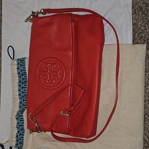 Tory Burch Poppy Bright Red leather shoulder bag